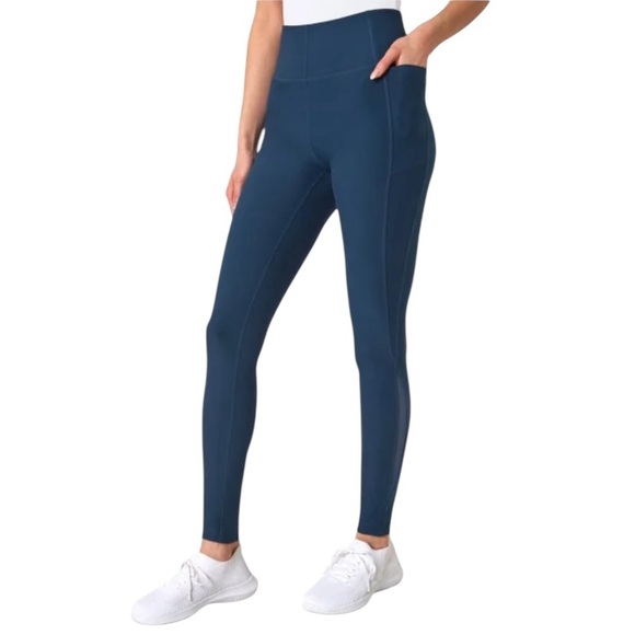 Mondetta High Waist Active Legging L Teal Side Pockets Mesh Moisture Wicking NWT - Picture 1 of 13